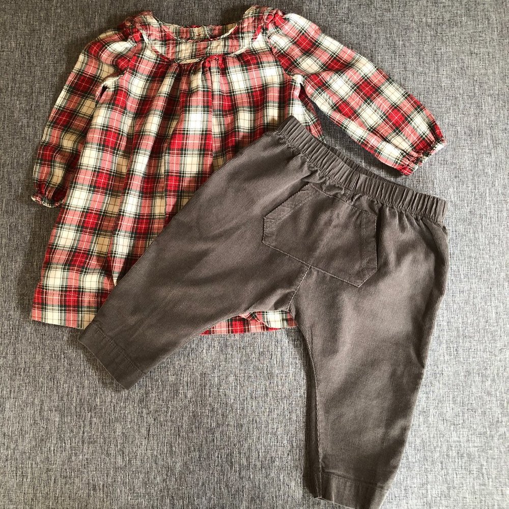 Bundle of BABY GAP dress and ANGEL DEAR pants, Size: 6-12 Mo